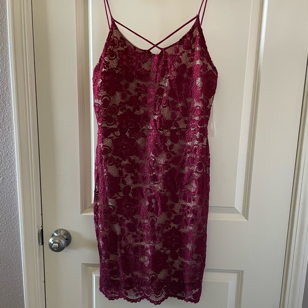 Burgundy Lace Dress super cute!